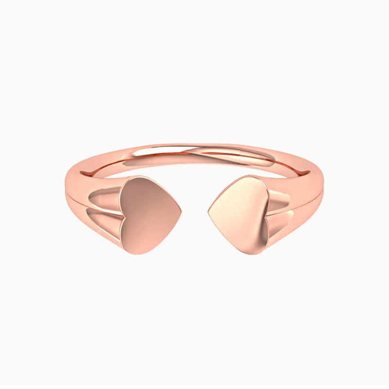 Miss L' by L'azurde Heart Two Headed Ring in 18K Gold - Image 1